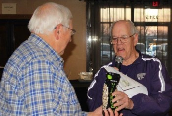 •	President Bill Wisdom presented Clyde Scott with a presidential pistachio award for his outstanding ticket sales for the spaghetti dinner!