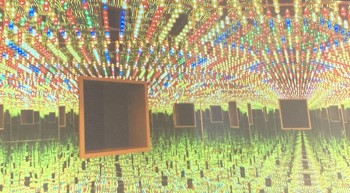 Infinity room made with mirrors and light emitting objects.